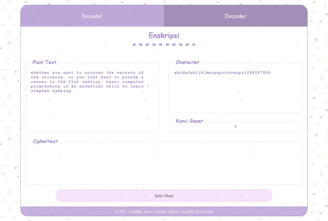 Project 3 | Caesar Cipher